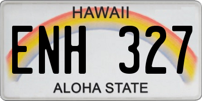 HI license plate ENH327