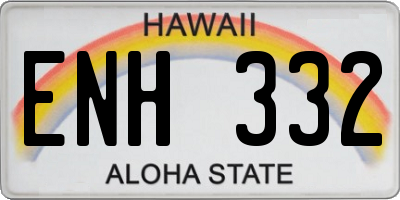 HI license plate ENH332
