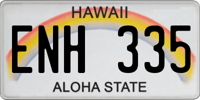 HI license plate ENH335