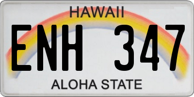 HI license plate ENH347