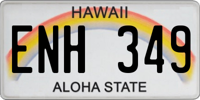 HI license plate ENH349