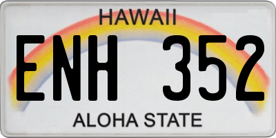 HI license plate ENH352