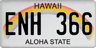HI license plate ENH366