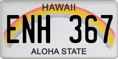 HI license plate ENH367