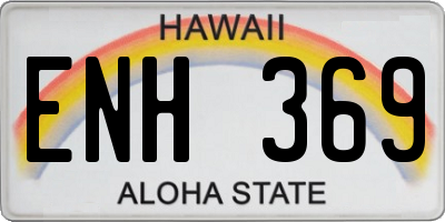 HI license plate ENH369