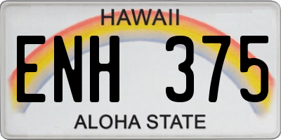 HI license plate ENH375