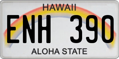 HI license plate ENH390