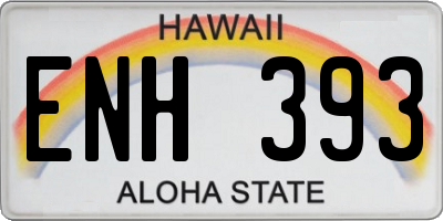HI license plate ENH393