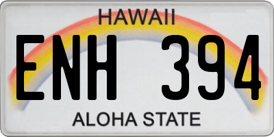 HI license plate ENH394
