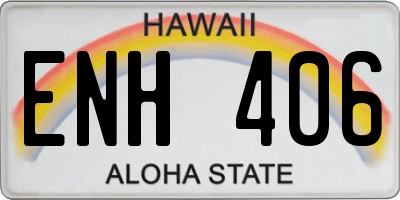 HI license plate ENH406