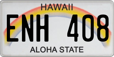 HI license plate ENH408