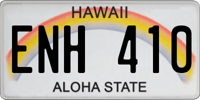 HI license plate ENH410