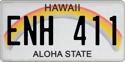 HI license plate ENH411