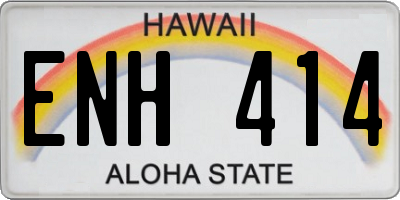 HI license plate ENH414