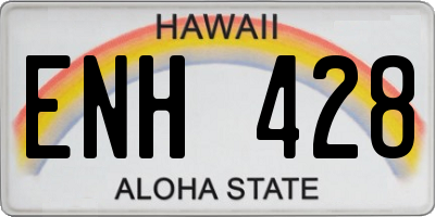 HI license plate ENH428