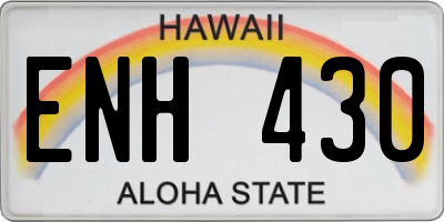 HI license plate ENH430