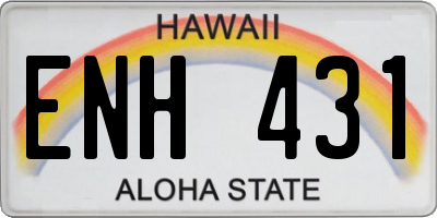 HI license plate ENH431
