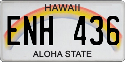 HI license plate ENH436