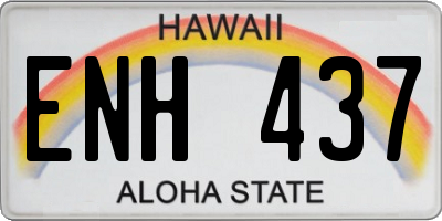 HI license plate ENH437