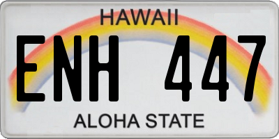 HI license plate ENH447