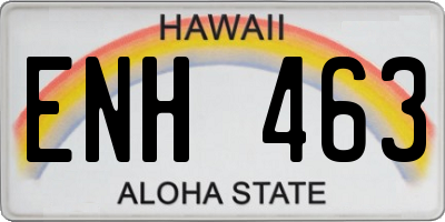 HI license plate ENH463