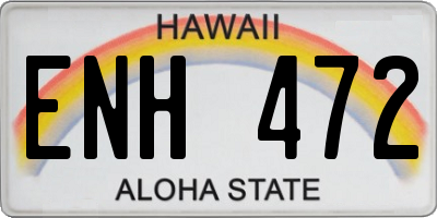HI license plate ENH472