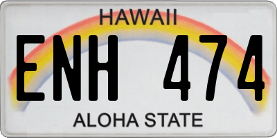 HI license plate ENH474