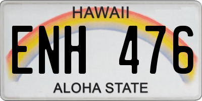 HI license plate ENH476