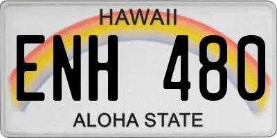 HI license plate ENH480