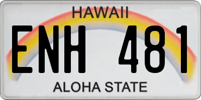 HI license plate ENH481
