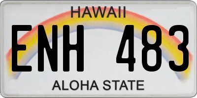 HI license plate ENH483