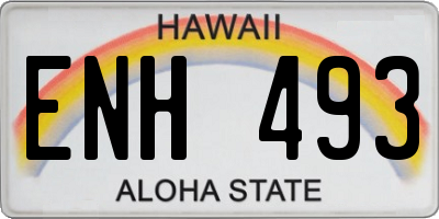 HI license plate ENH493
