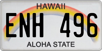 HI license plate ENH496