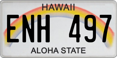 HI license plate ENH497
