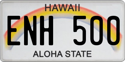 HI license plate ENH500