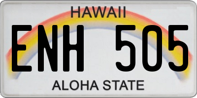 HI license plate ENH505