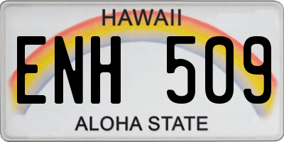HI license plate ENH509