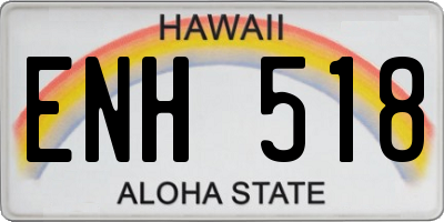 HI license plate ENH518