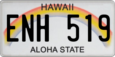HI license plate ENH519