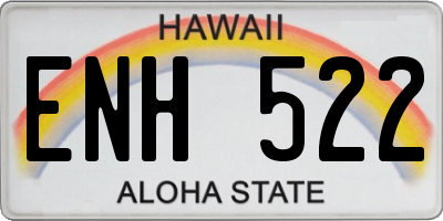 HI license plate ENH522