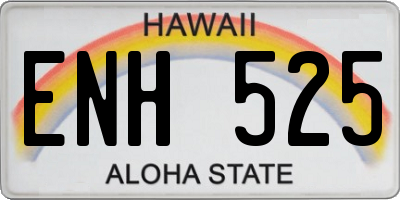 HI license plate ENH525
