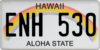 HI license plate ENH530