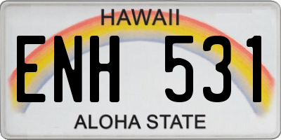 HI license plate ENH531