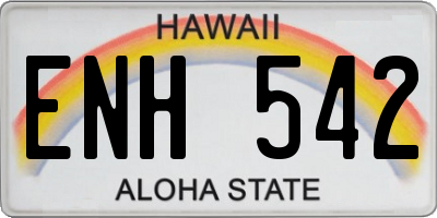 HI license plate ENH542