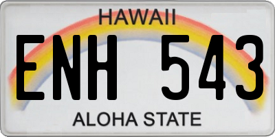 HI license plate ENH543