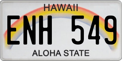 HI license plate ENH549