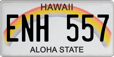 HI license plate ENH557