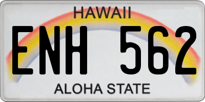 HI license plate ENH562
