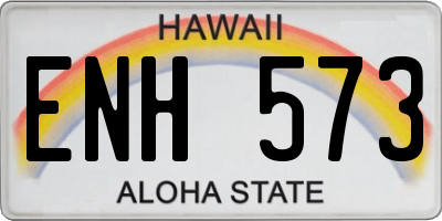 HI license plate ENH573
