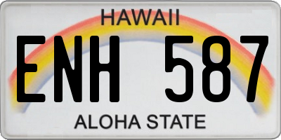 HI license plate ENH587